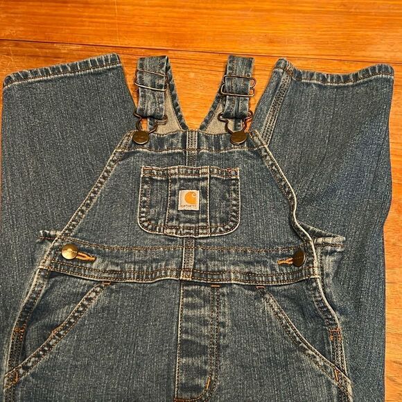 EUC Carhartt Overalls Denim 2T - Picture 1 of 10
